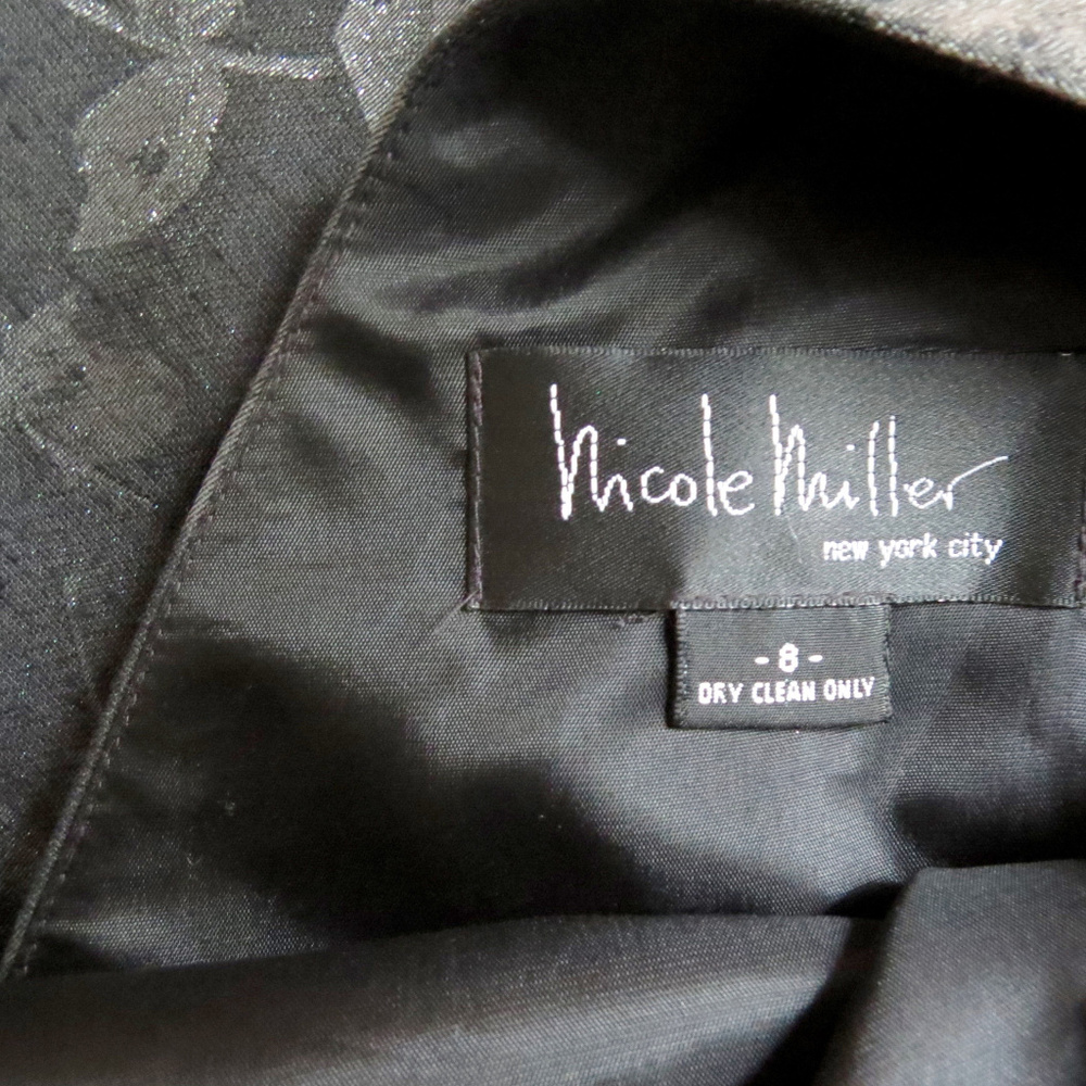 Vtg NICOLE MILLER Brocade Roses Cocktail Dress 8 - Picture 10 of 10